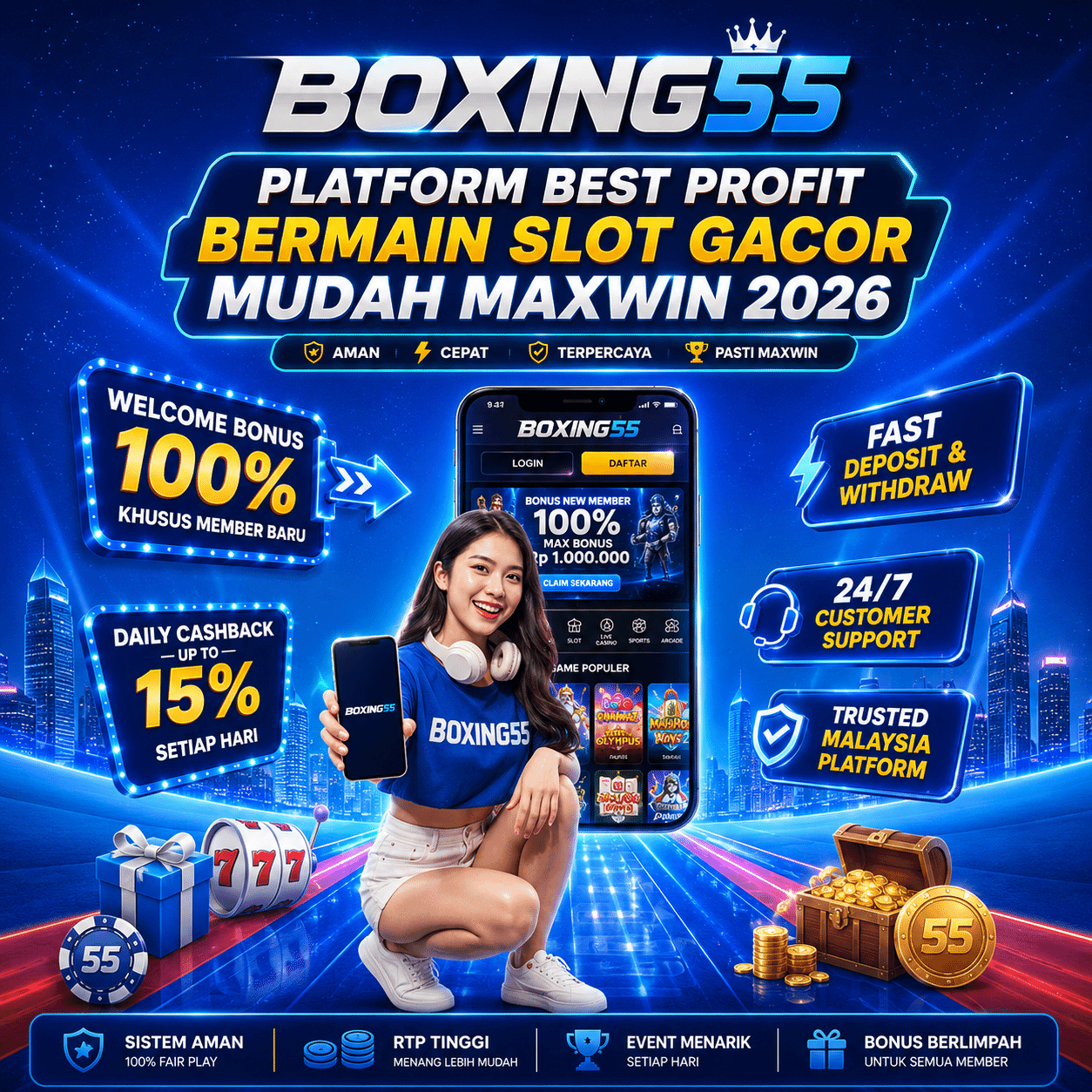  BOXING55 : Platform Best Profit Bermain Slot Gacor Mudah Maxwin 2026 di Yogyakarta